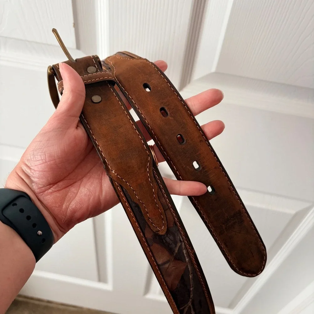 Nocona Belt Co Mens 44 Brown Leather Camo  Belt N24998222